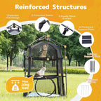 Modern-Style Portable Extra-Large Wire Mesh Cat Litter Box Enclosure — Spacious Three-Tier Design