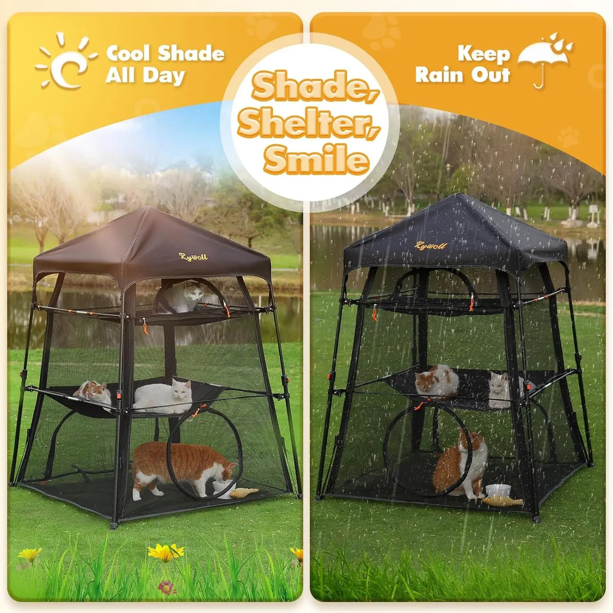 Modern-Style Portable Extra-Large Wire Mesh Cat Litter Box Enclosure — Spacious Three-Tier Design