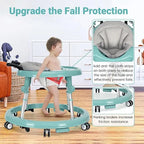 Foldable baby walker with wheels: portable, anti-rollover, and anti-fall design