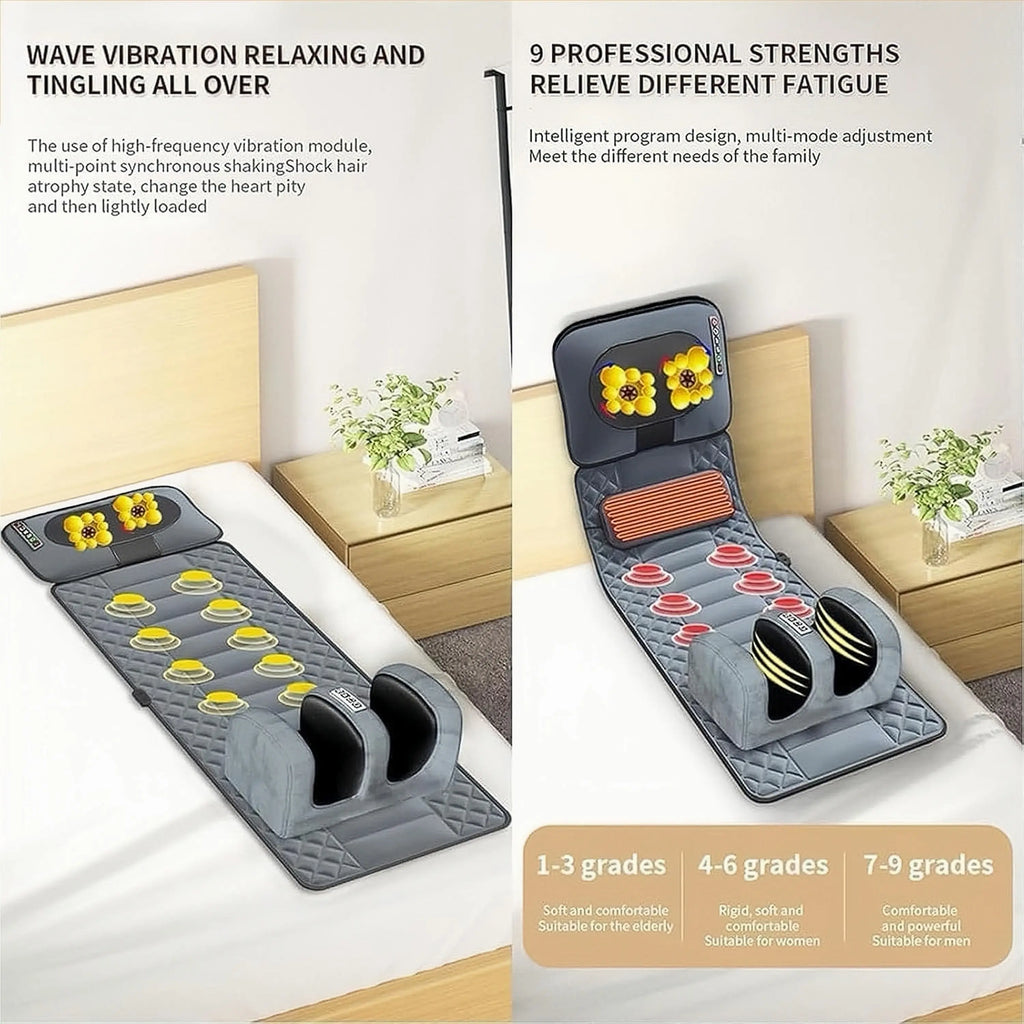 Revoro™ Foldable Full-Body Shiatsu Massage Mat with Neck & Leg Kneading