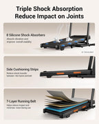 Walking treadmill featuring 40% incline adjustment and raised dual handrails