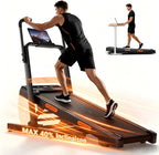 Walking treadmill featuring 40% incline adjustment and raised dual handrails