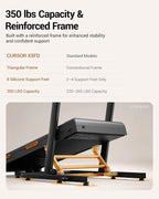 Walking treadmill featuring 40% incline adjustment and raised dual handrails