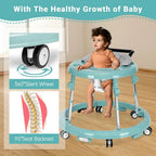 Foldable baby walker with wheels: portable, anti-rollover, and anti-fall design