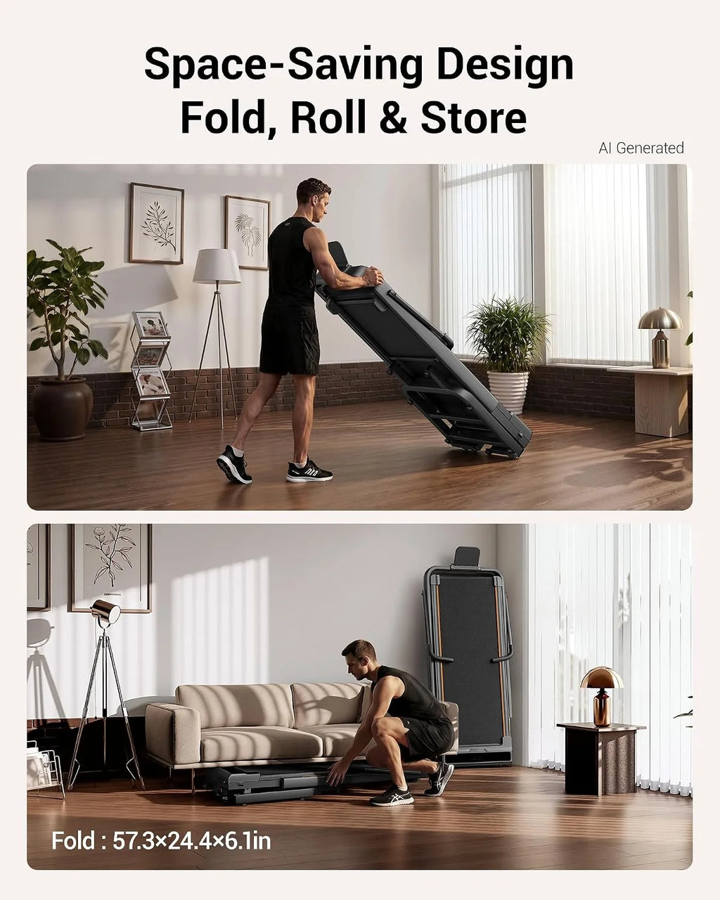 Walking treadmill featuring 40% incline adjustment and raised dual handrails
