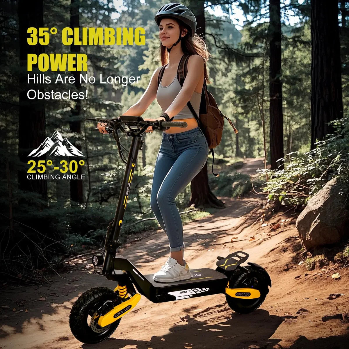 1200W Long-Range Electric Scooter for Adults – 40-Mile Range, 28 MPH Top Speed, 330 lb Weight Capacity