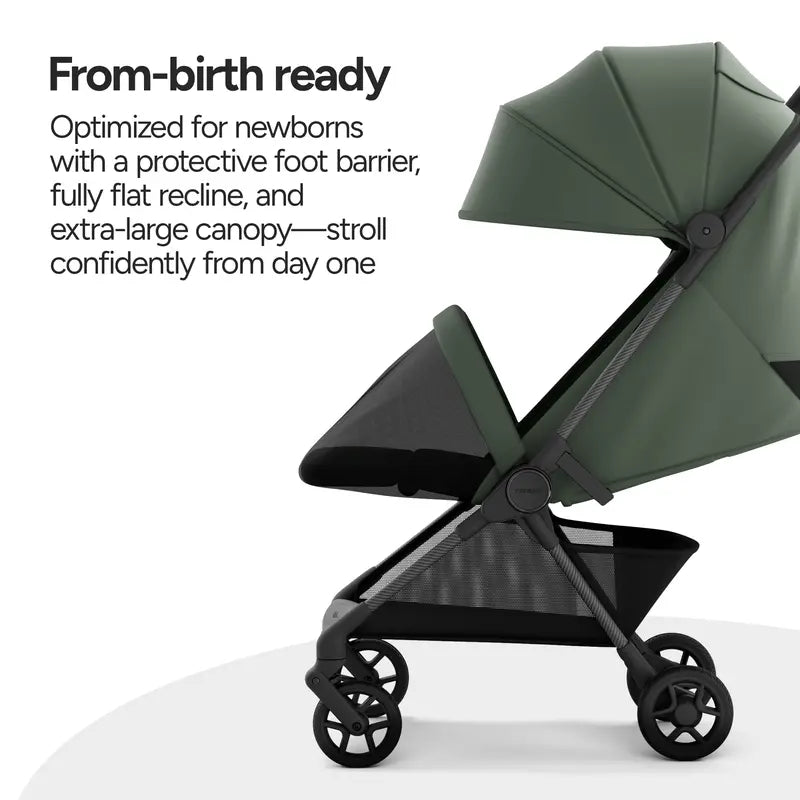11.5 lbs Lightweight Travel Stroller | One-Second Auto Fold | Airplane Carry-On Compatible | Full Recline